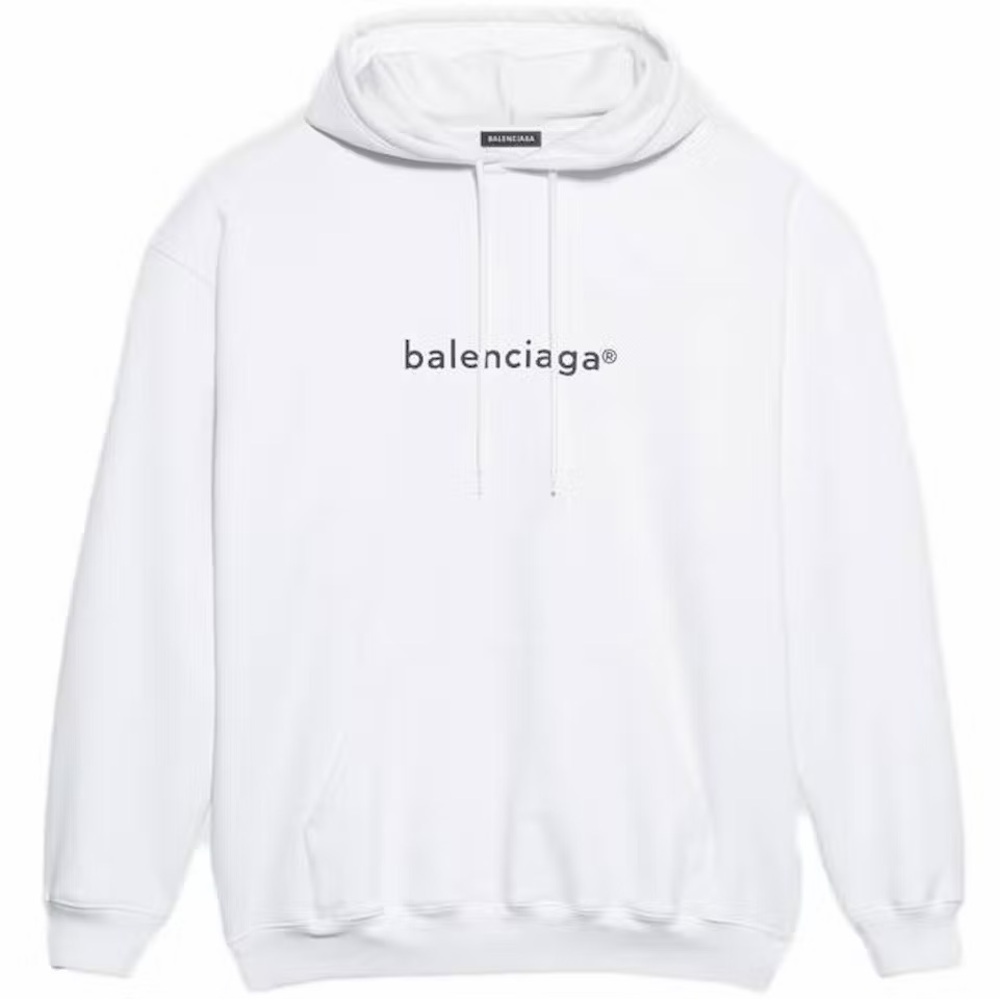 Balenciaga Trademark Hoodie - White